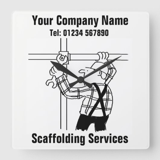 Gerüstdienstleistungen Quadratische Wanduhr (Vorderseite)