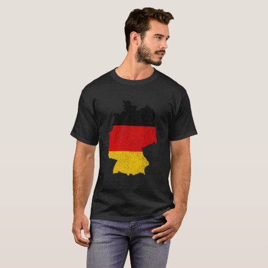 Gery Country With Ger Flag Distressed T-Shirt (Vorne ganz)