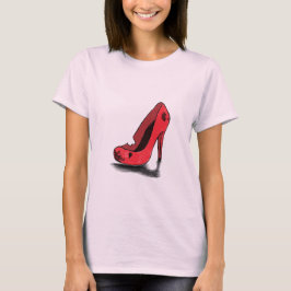 Gesällt und gedrehte hohe Ferse T-Shirt