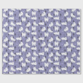 Gesällter Hund mit Schnee auf Pinienbäumen Hinterg Geschenkpapier (Flach)