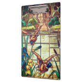 Gesälltes Glas mallard Enten Teich blau braun Klemmbrett (Links)