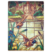 Gesälltes Glas mallard Enten Teich blau braun Klemmbrett (Rückseite)