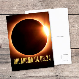 Gesamt Eclipse Oklahoma 2024 Totality Solar Eclips Postkarte