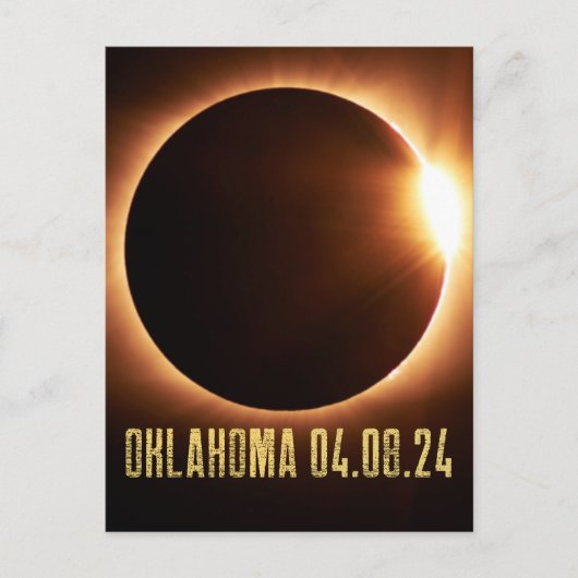 Gesamt Eclipse Oklahoma 2024 Totality Solar Eclips Postkarte (Vorderseite)