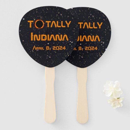 Gesamt Indiana 2024 Solar Eclipse Fächer (Vorne und Hinten)