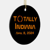 Gesamt Indiana 2024 Solar Eclipse Keramik Ornament (Rechts)