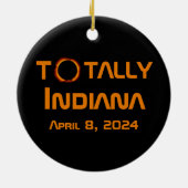 Gesamt Indiana 2024 Solar Eclipse Keramik Ornament (Hinten)