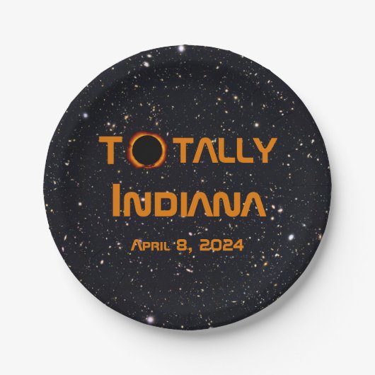 Gesamt Indiana 2024 Solar Eclipse Pappteller (Vorderseite)