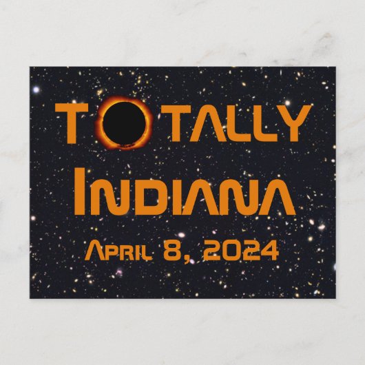 Gesamt Indiana 2024 Solar Eclipse Postkarte (Vorderseite)
