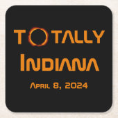 Gesamt Indiana 2024 Solar Eclipse Rechteckiger Pappuntersetzer (Vorderseite)