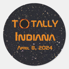Gesamt Indiana 2024 Solar Eclipse Runder Aufkleber