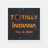 Gesamt Indiana 2024 Solar Eclipse Serviette (Vorderseite)