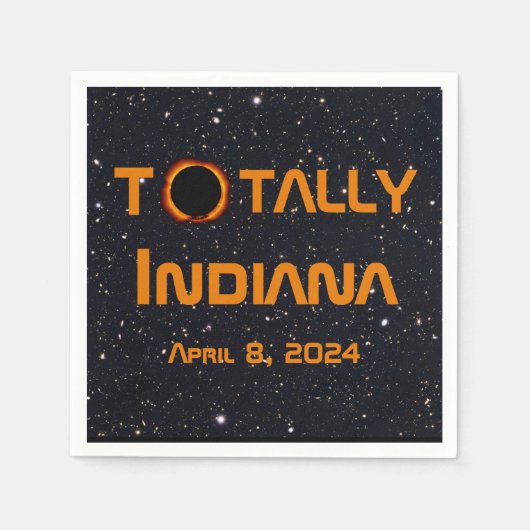 Gesamt Indiana 2024 Solar Eclipse Serviette (Vorderseite)