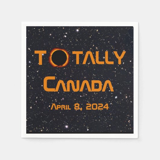 Gesamt Kanada 2024 Solar Eclipse Serviette (Vorderseite)