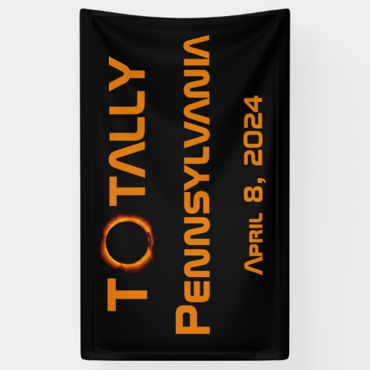 Gesamt Pennsylvania 2024 Solar Eclipse Banner (Vertikal)