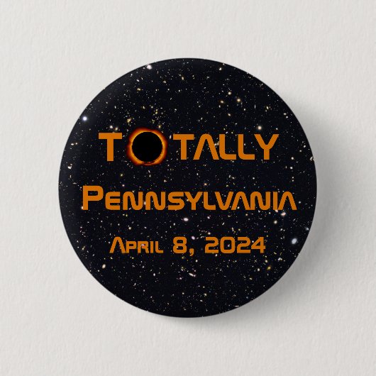 Gesamt Pennsylvania 2024 Solar Eclipse Button (Vorderseite)