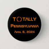 Gesamt Pennsylvania 2024 Solar Eclipse Button (Vorderseite)