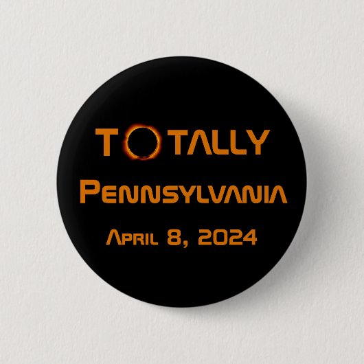 Gesamt Pennsylvania 2024 Solar Eclipse Button (Vorderseite)