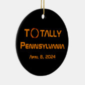Gesamt Pennsylvania 2024 Solar Eclipse Keramik Ornament (Rechts)