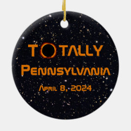 Gesamt Pennsylvania 2024 Solar Eclipse Keramik Ornament