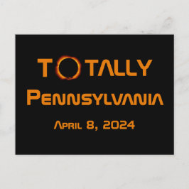 Gesamt Pennsylvania 2024 Solar Eclipse Postkarte