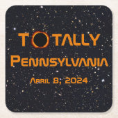 Gesamt Pennsylvania 2024 Solar Eclipse Rechteckiger Pappuntersetzer (Vorderseite)