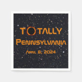Gesamt Pennsylvania 2024 Solar Eclipse Serviette (Vorderseite)