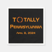 Gesamt Pennsylvania 2024 Solar Eclipse Serviette (Vorderseite)