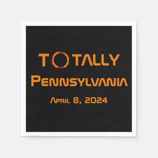 Gesamt Pennsylvania 2024 Solar Eclipse Serviette (Vorderseite)