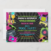 Gesamt phantastische 80er Pool-Party Einladung (Vorderseite)