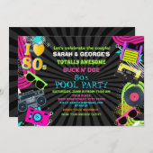 Gesamt phantastische 80er Pool-Party Einladung (Vorne/Hinten)