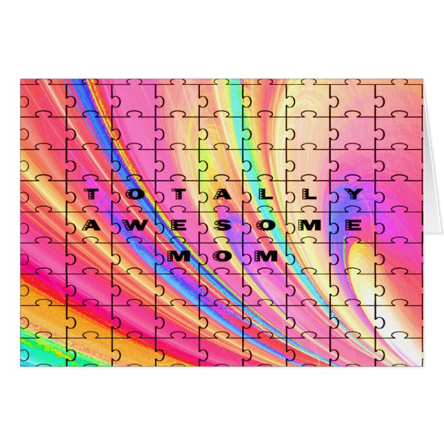Gesamt Phantastische Mama Rosa Swirl Puzzle Design (Vorderseite (Horizontal))