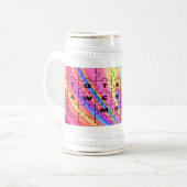 Gesamt Phantastische Mama Rosa Swirl Puzzle Design Bierglas (Vorderseite Links)