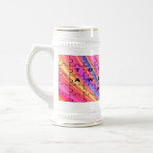 Gesamt Phantastische Mama Rosa Swirl Puzzle Design Bierglas (Links)