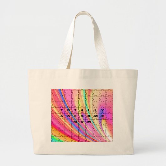 Gesamt Phantastische Mama Rosa Swirl Puzzle Design Jumbo Stoffbeutel (Vorne)