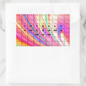 Gesamt Phantastische Mama Rosa Swirl Puzzle Design Rechteckiger Aufkleber (Tasche)