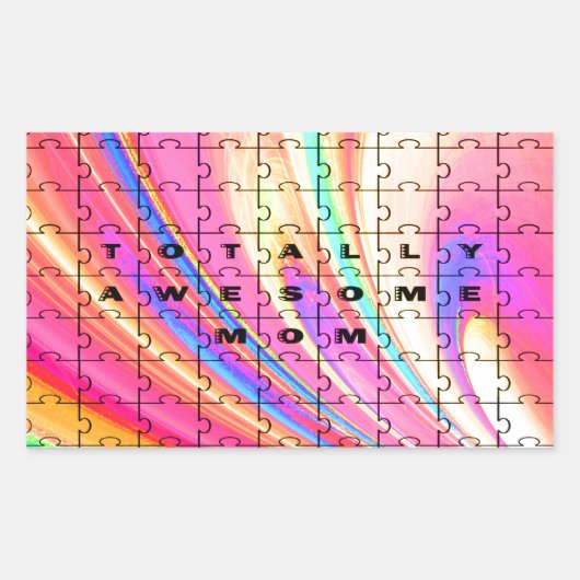 Gesamt Phantastische Mama Rosa Swirl Puzzle Design Rechteckiger Aufkleber (Vorderseite)