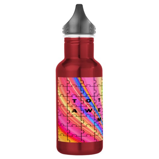 Gesamt Phantastische Mama Rosa Swirl Puzzle Design Trinkflasche (Links)