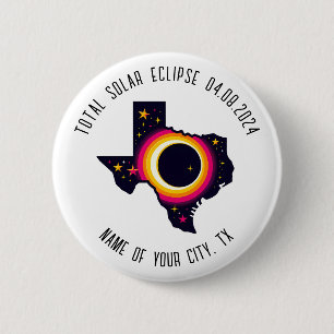 Gesamt Solar Eclipse 0408 2024 Texas Custom City Button