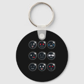 Gesamt Solar Eclipse 04.08.2024 Albern Faces Fun B Schlüsselanhänger (Rückseite)