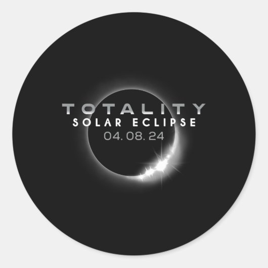 Gesamt Solar Eclipse 04.08.2024 Totalität 1 Runder Aufkleber (Vorderseite)