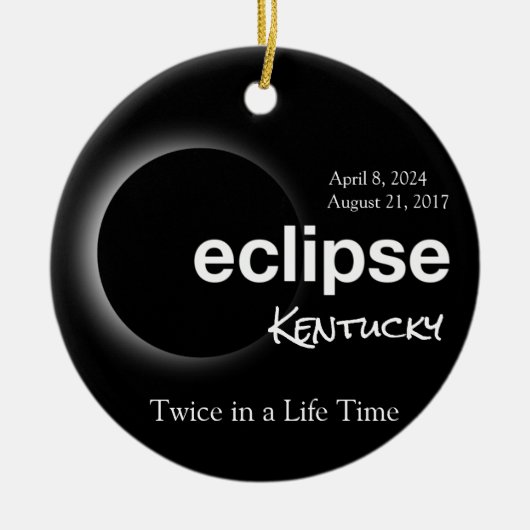 Gesamt Solar Eclipse 2017 2024 - kentucky Keramik Ornament (Vorne)
