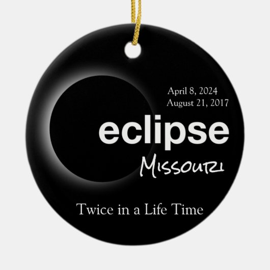 Gesamt Solar Eclipse 2017 2024 - Missouri Keramik Ornament (Vorne)