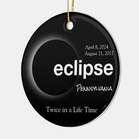 Gesamt Solar Eclipse 2017 2024 Pennsylvania Keramik Ornament (Links)