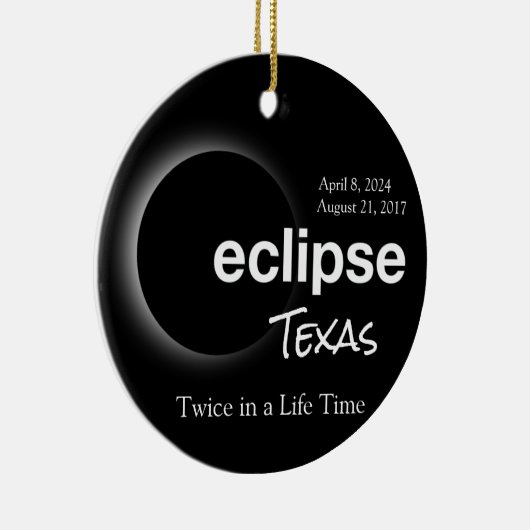 Gesamt Solar Eclipse 2017 2024 - Texas Keramik Ornament (Rechts)
