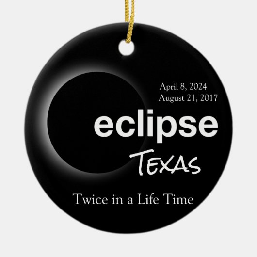 Gesamt Solar Eclipse 2017 2024 - Texas Keramik Ornament (Vorne)