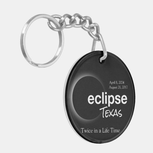 Gesamt Solar Eclipse 2017 2024 - Texas Schlüsselanhänger (Vorderseite links)