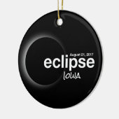Gesamt Solar Eclipse 2017 - Iowa Keramikornament (Links)