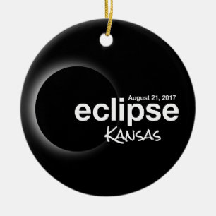 Gesamt Solar Eclipse 2017 - Kansas Keramikornament