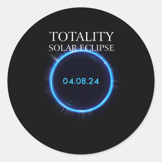 Gesamt Solar Eclipse 2024 Amerika 040824 Astronomi Runder Aufkleber (Vorderseite)